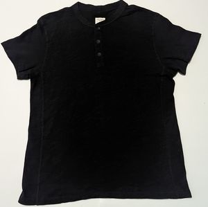 Men's Rag & Bone L Black 3-button Henley Short Sleeve T-Shirt